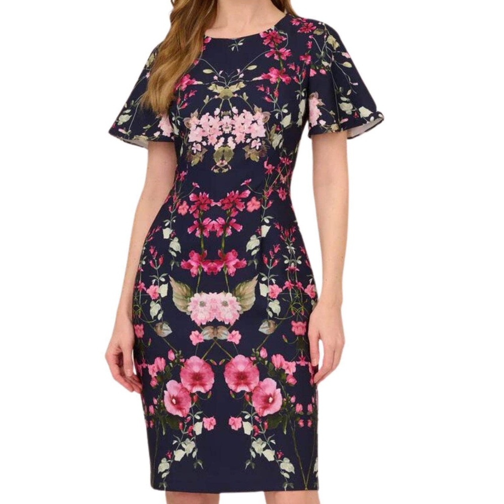 Adrianna Papell -‎  Floral Crepe Sheath Dress